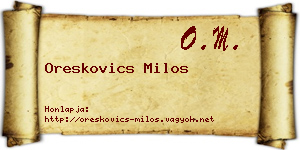 Oreskovics Milos névjegykártya